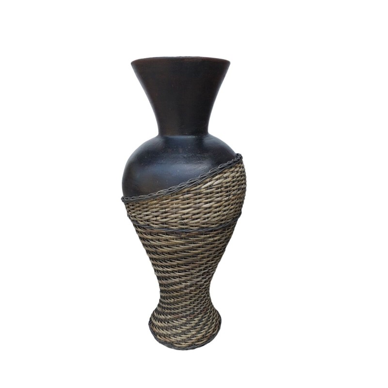 Floor vase Romimex Brown Rattan Terracotta 35 x 100 x 35 cm