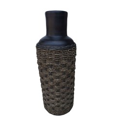 Bodenvase Romimex Braun Rattan Terrakotta 25 x 100 x 25 cm