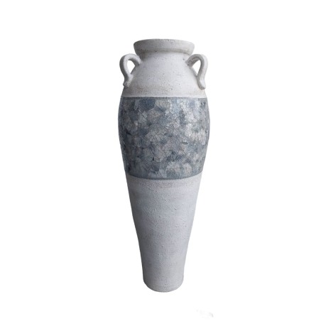 Floor vase Romimex White Grey Terracotta 34 x 100 x 34 cm With handles