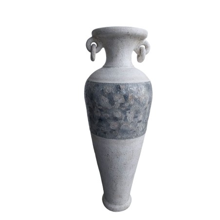 Vase de sol Romimex Blanc Gris Terre cuite 34 x 100 x 34 cm Avec des poignées