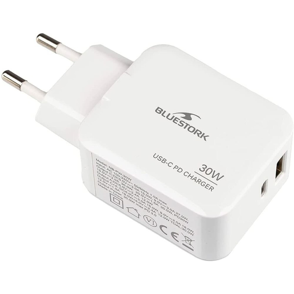 Wall Charger Bluestork PW-NB-30-C-A White