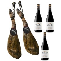 Ham Shoulder Linaje Negro 3,5 kg x 2 Bottle of red wine 750 ml x 3 Monte Real