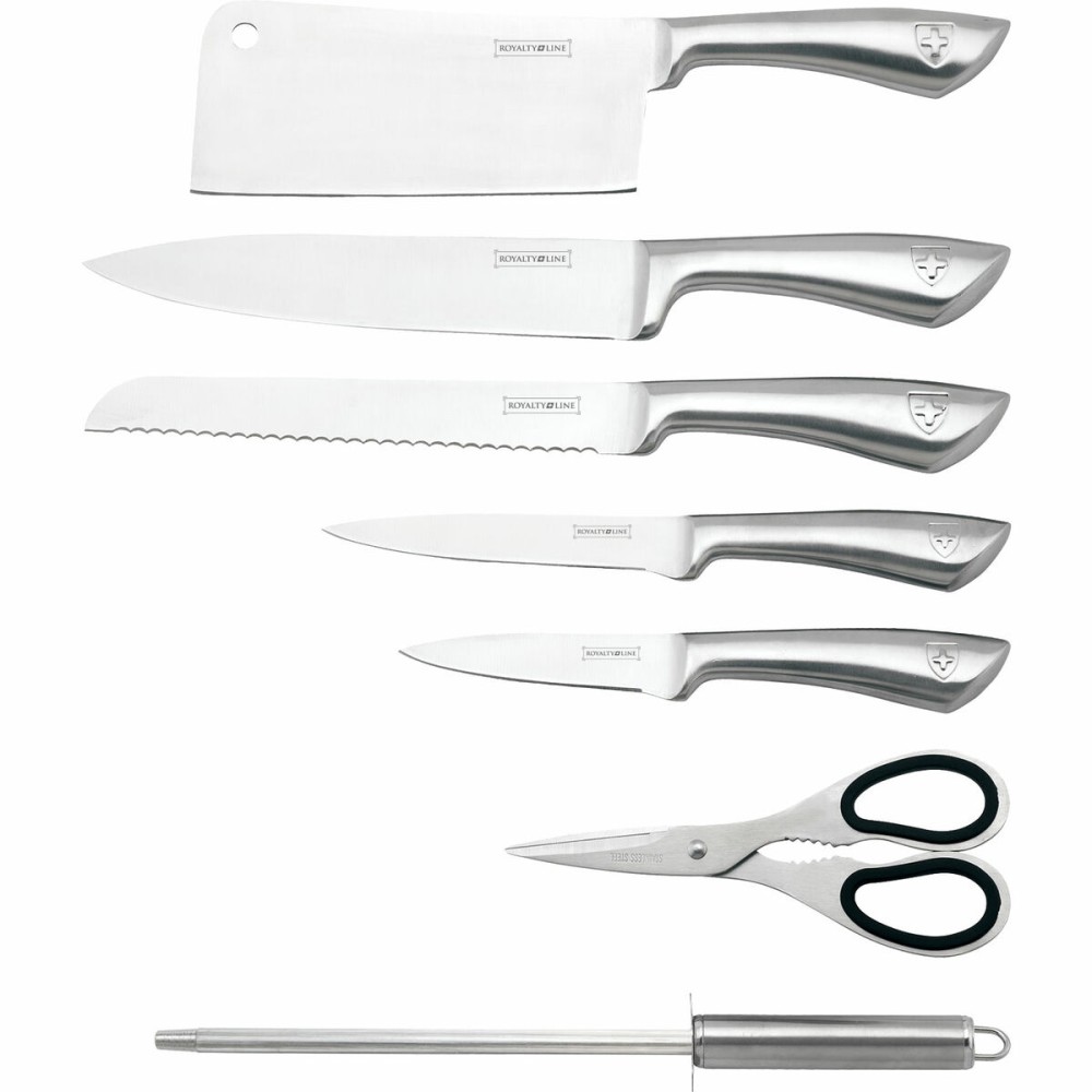 Set of Kitchen Knives and Stand Royalty Line Silver Stainless steel 15 x 15 x 35 cm