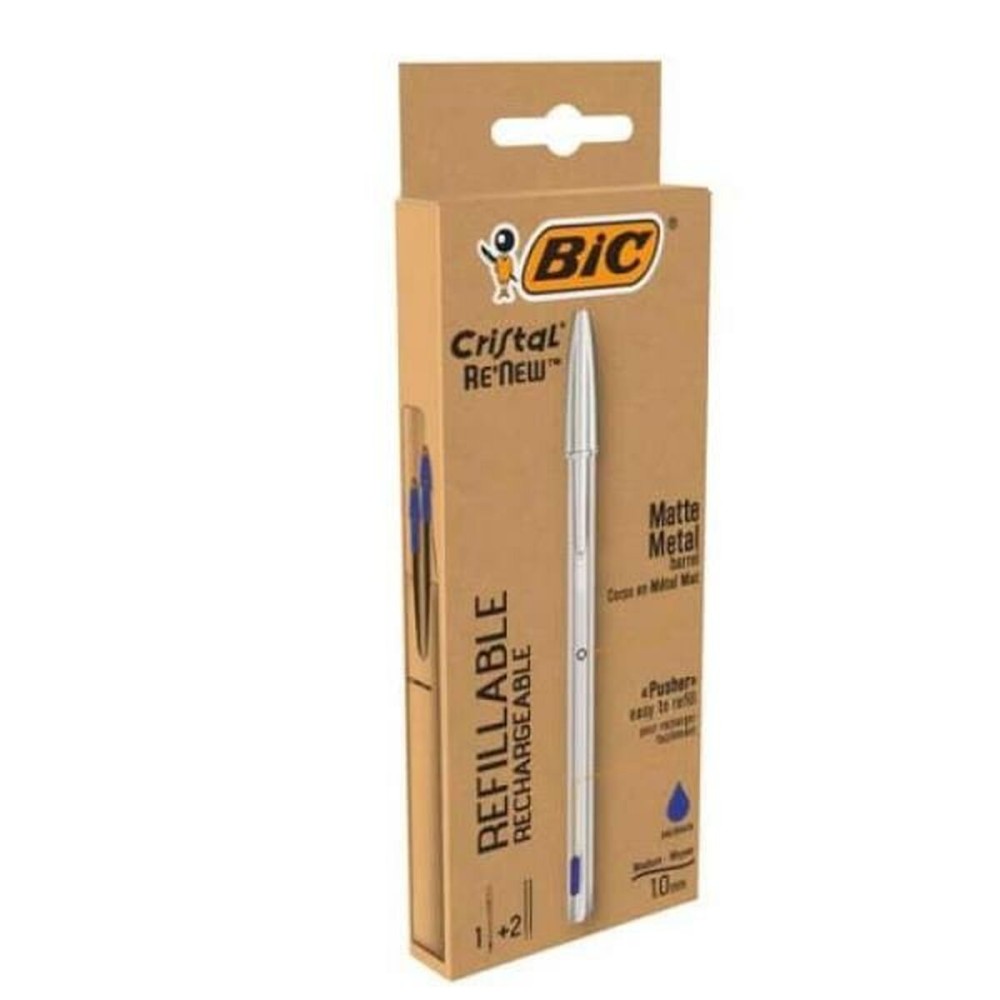 Liquid ink pen Bic Cristal Renew Silver 0,32 mm