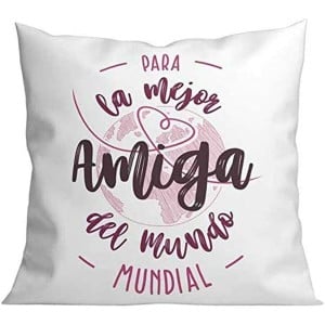 Kissen Roymart PARA LA MEJOR AMIGA DEL MUNDO Weiß Rosa 40 x 40 cm