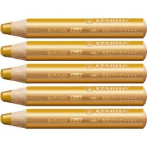 Colouring pencils Stabilo Woody Golden 3-in-1 (5 Units)