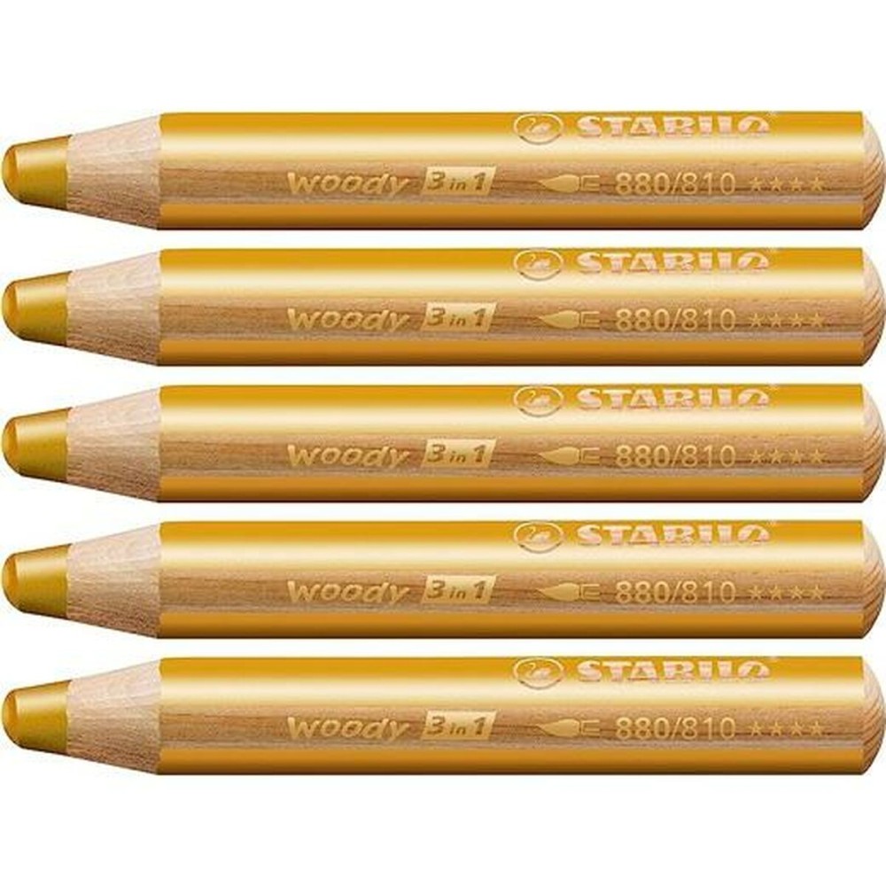 Colouring pencils Stabilo Woody Golden 3-in-1 (5 Units)