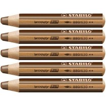 Crayons de couleur Stabilo Woody Marron 3-en-1 (5 Unités)