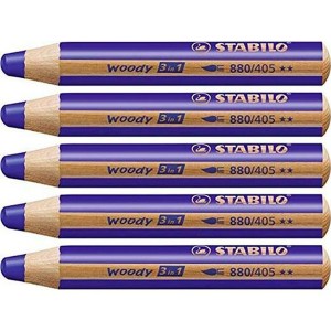 Colouring pencils Stabilo Woody Navy Blue 3-in-1 (5 Units)