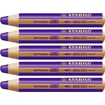 Crayons de couleur Stabilo Woody Violet 3-en-1 (5 Unités)