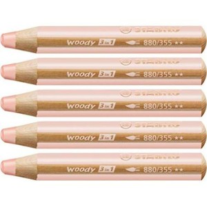 Colouring pencils Stabilo Woody Apricot 3-in-1 (5 Units)