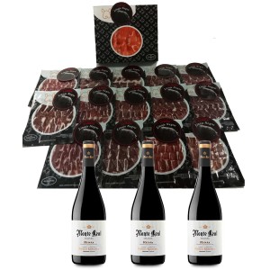 Bait Ham Linaje Negro 100 g x 15 Bottle of red wine 750 ml x 3 Monte Real