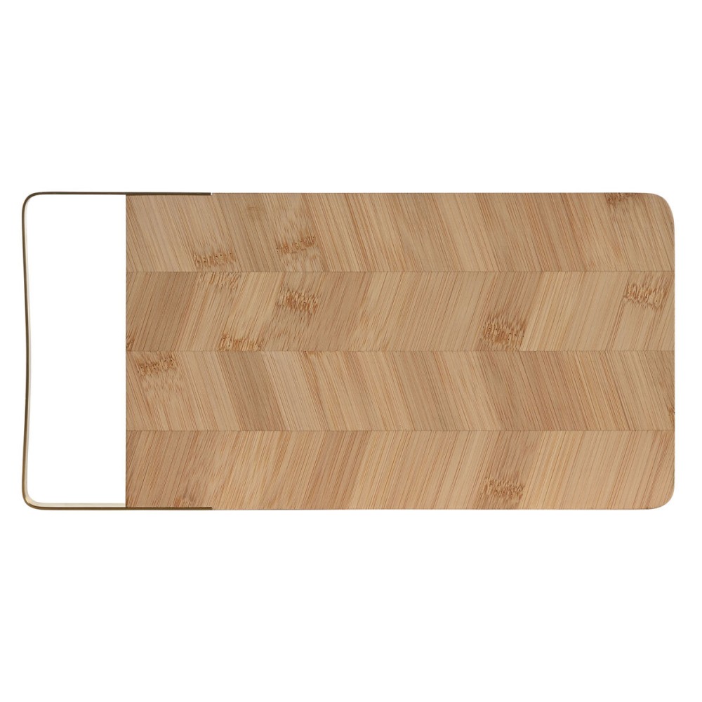 Cutting board Home ESPRIT Golden Natural Metal Bamboo 35,5 x 17,5 x 1,5 cm