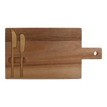 Cutting board Home ESPRIT Stainless steel Acacia 38 x 20 x 1,5 cm (3 Pieces)