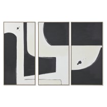 Set of 3 pictures Home ESPRIT White Black Modern Urban 180 x 4 x 120 cm (3 Pieces)