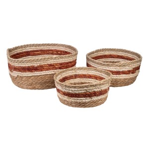 Lot de paniers Romimex Rouge Fibre naturelle 24 x 11 x 24 cm 3 Pièces