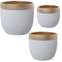 Set de pots de fleurs Alexandra House Living Blanc Céramique 3 Pièces