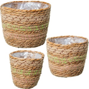 Set de pots de fleurs Alexandra House Living Marron Rotin Fibre naturelle 3 Pièces