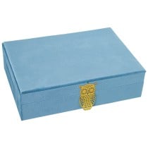 Box-Schmuckkästchen Alexandra House Living Blau Textil 28 x 7 x 20 cm