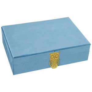 Jewelry box Alexandra House Living Blue Textile 28 x 7 x 20 cm