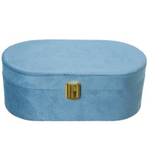 Jewelry box Alexandra House Living Blue Textile 26 x 10 x 13 cm