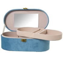 Jewelry box Alexandra House Living Blue Textile 26 x 10 x 13 cm