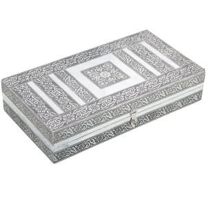 Jewelry box Alexandra House Living Silver Metal 38 x 8 x 20 cm