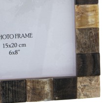 Photo frame Alexandra House Living Multicolour Wood Bone 19 x 2 x 24 cm