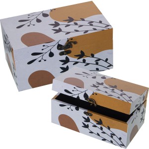 Set of decorative boxes Alexandra House Living Multicolour Wood 2 Pieces