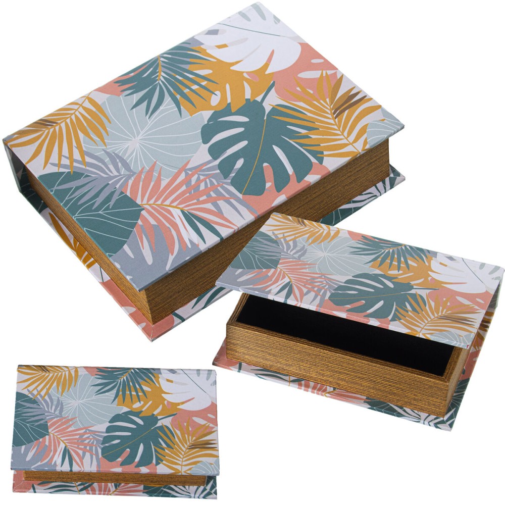 Set of decorative boxes Alexandra House Living Multicolour Wood 3 Pieces