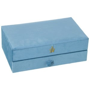 Box-Schmuckkästchen Alexandra House Living Blau Textil 29 x 11 x 18 cm