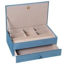 Jewelry box Alexandra House Living Blue Textile 29 x 11 x 18 cm