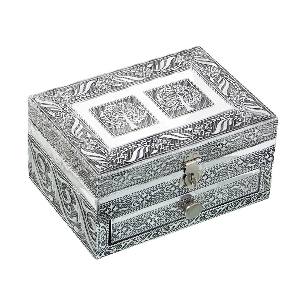 Jewelry box Alexandra House Living Silver Metal 18 x 9 x 13 cm