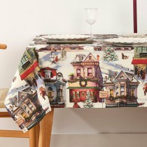 Fleckenabweisende geharzte Tischdecke Belum Christmas City Bunt 100 x 150 cm