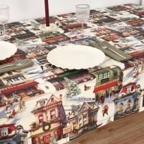 Fleckenabweisende geharzte Tischdecke Belum Christmas City Bunt 100 x 150 cm