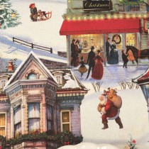 Fleckenabweisende geharzte Tischdecke Belum Christmas City Bunt 100 x 150 cm