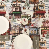 Fleckenabweisende geharzte Tischdecke Belum Christmas City Bunt 100 x 150 cm