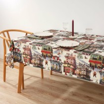 Fleckenabweisende geharzte Tischdecke Belum Christmas City Bunt 100 x 150 cm