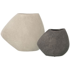 Ensemble de 2 Vases Alexandra House Living Blanc Gris Céramique