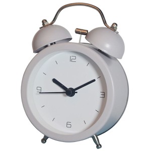 Analogue Alarm Clock Romimex Grey Metal 9 x 12 x 5 cm