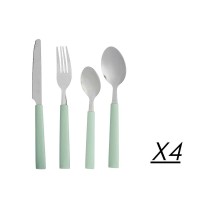 Ensemble de Couverts Vert Argenté Acier inoxydable Plastique (6 Unités)