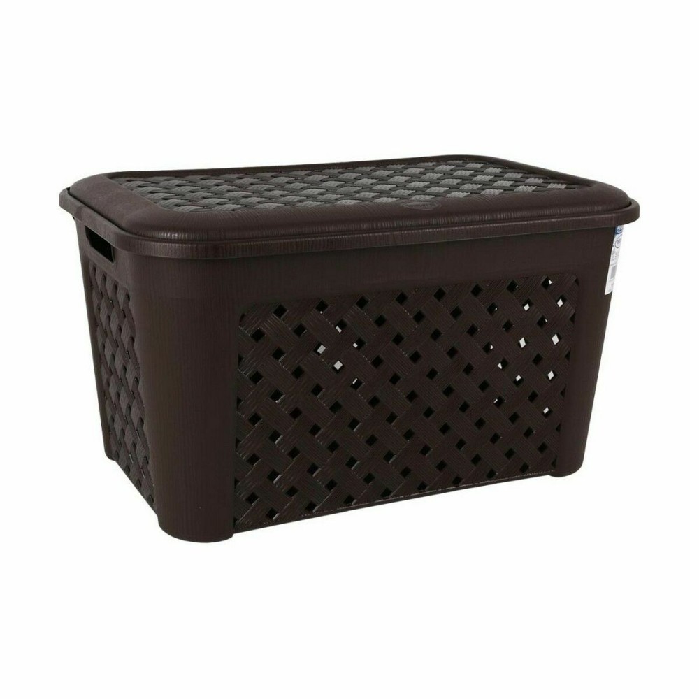 Panier à linge Tontarelli Arianna Avec couvercle Noir 48,3 L (6 Unités)