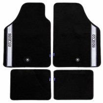 Car Floor Mat Set Sparco Black/Silver Grey Silver Carpet (4 pcs)