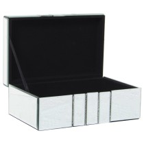 Jewelry box Alexandra House Living Grey Crystal Mirror 22 x 9 x 14 cm