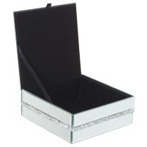 Jewelry box Alexandra House Living Grey Crystal Mirror 15 x 6 x 15 cm