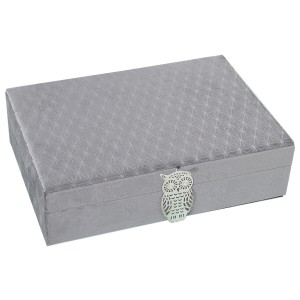 Box-Schmuckkästchen Alexandra House Living Grau Textil 28 x 7 x 20 cm