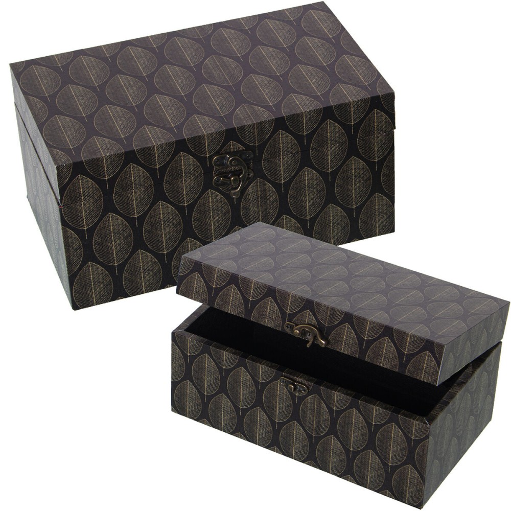 Set of decorative boxes Alexandra House Living Grey Wood 2 Pieces