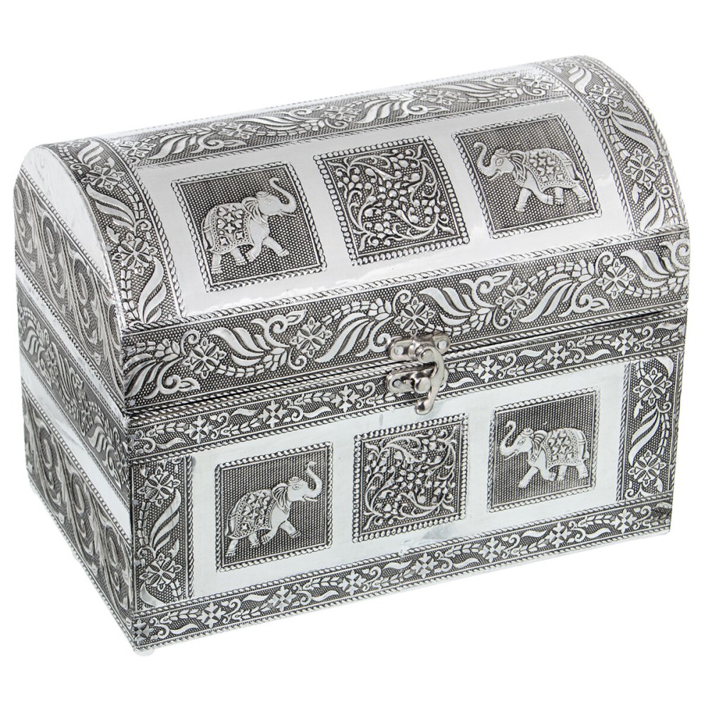 Jewelry box Alexandra House Living Silver Metal 25 x 18 x 15 cm