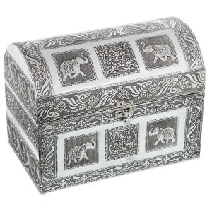 Box-Schmuckkästchen Alexandra House Living Silberfarben Metall 25 x 18 x 15 cm