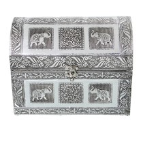 Box-Schmuckkästchen Alexandra House Living Silberfarben Metall 25 x 18 x 15 cm